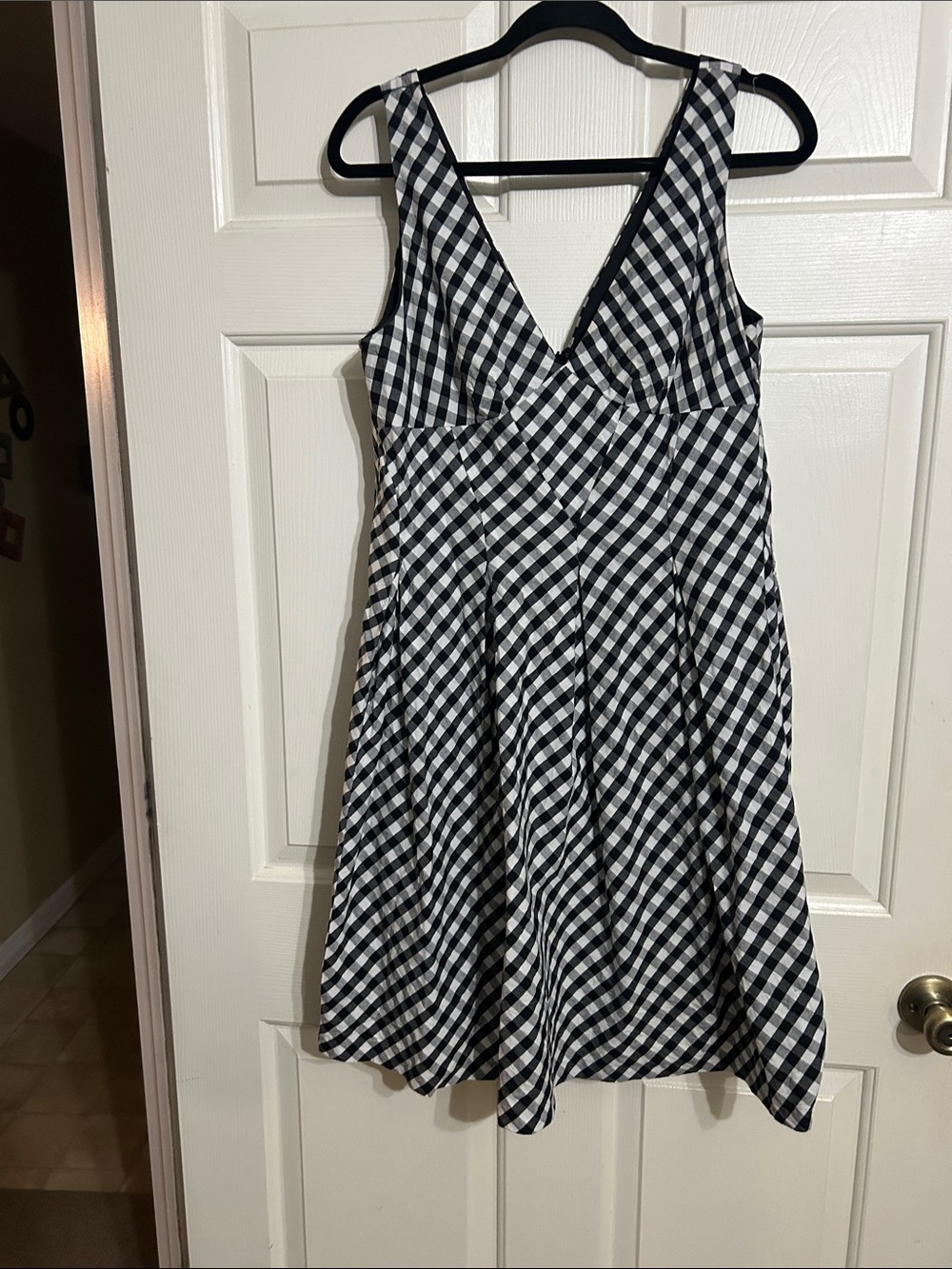 Black and White Gingham A-Line Dress